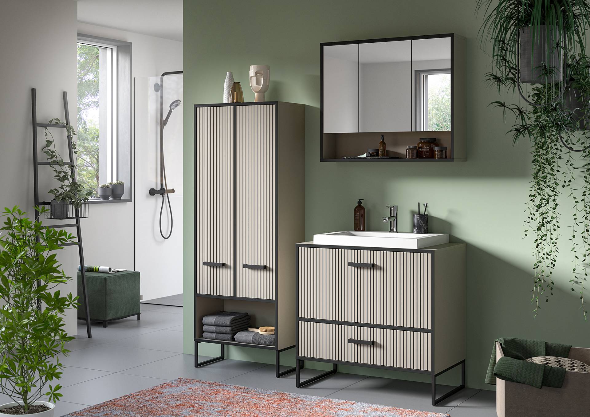 home24 Badset 3-teilig Waschtisch Kombi C 154 x 192 x 36cm Beige/Kaschmir home24 Badset 3-teilig Waschtisch Kombi C 154 x 192 x 36cm Beige/Kaschmir von home24