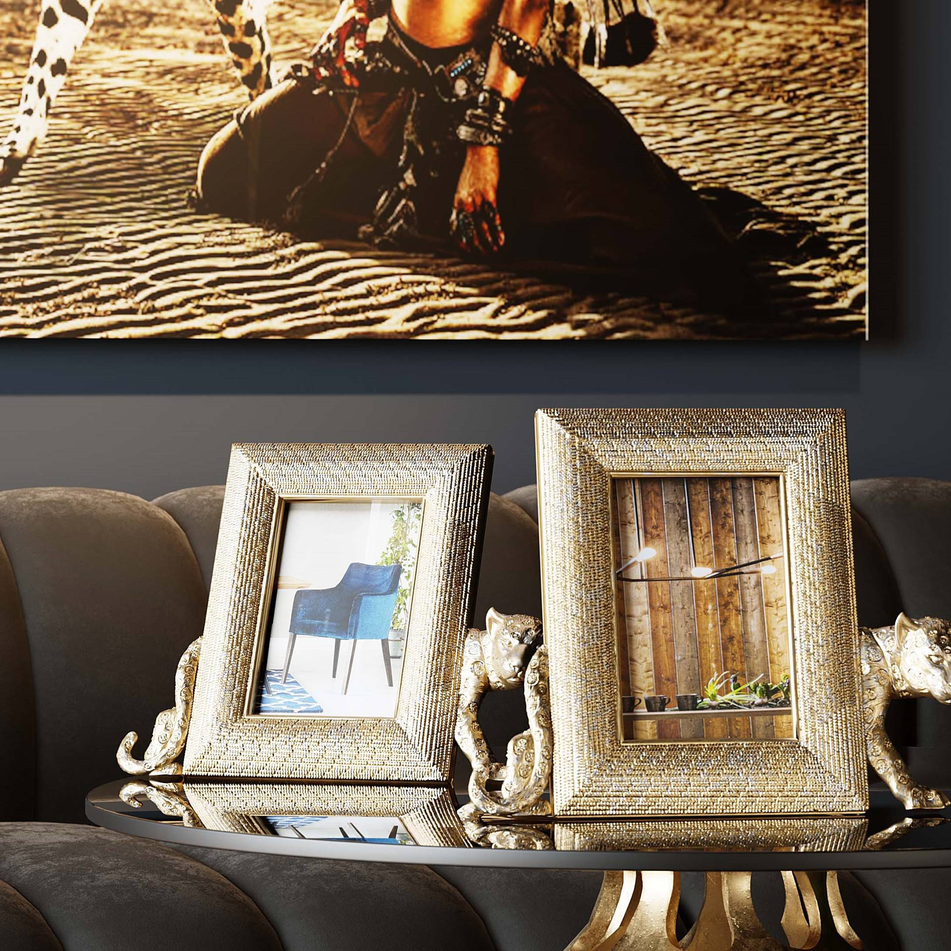 home24 Bilderrahmen Leopard Typ B Front: Glas klar, Rahmen: Polyresin lackiert Gold/Gold 28 x 23 x 4cm home24 Bilderrahmen Leopard Typ B Front: Glas klar, Rahmen: Polyresin lackiert Gold/Gold 28 x 23 x 4cm von home24