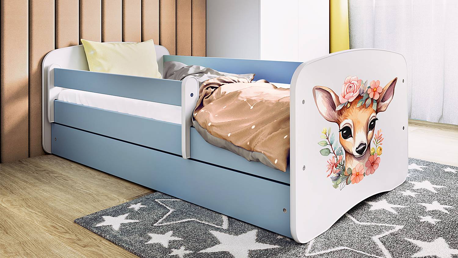 home24 Einzelbett - Rehkitz 80 x 160cm mit Lattenrost & Matratze Blau/Hellblau home24 Einzelbett - Rehkitz 80 x 160cm mit Lattenrost & Matratze Blau/Hellblau von home24