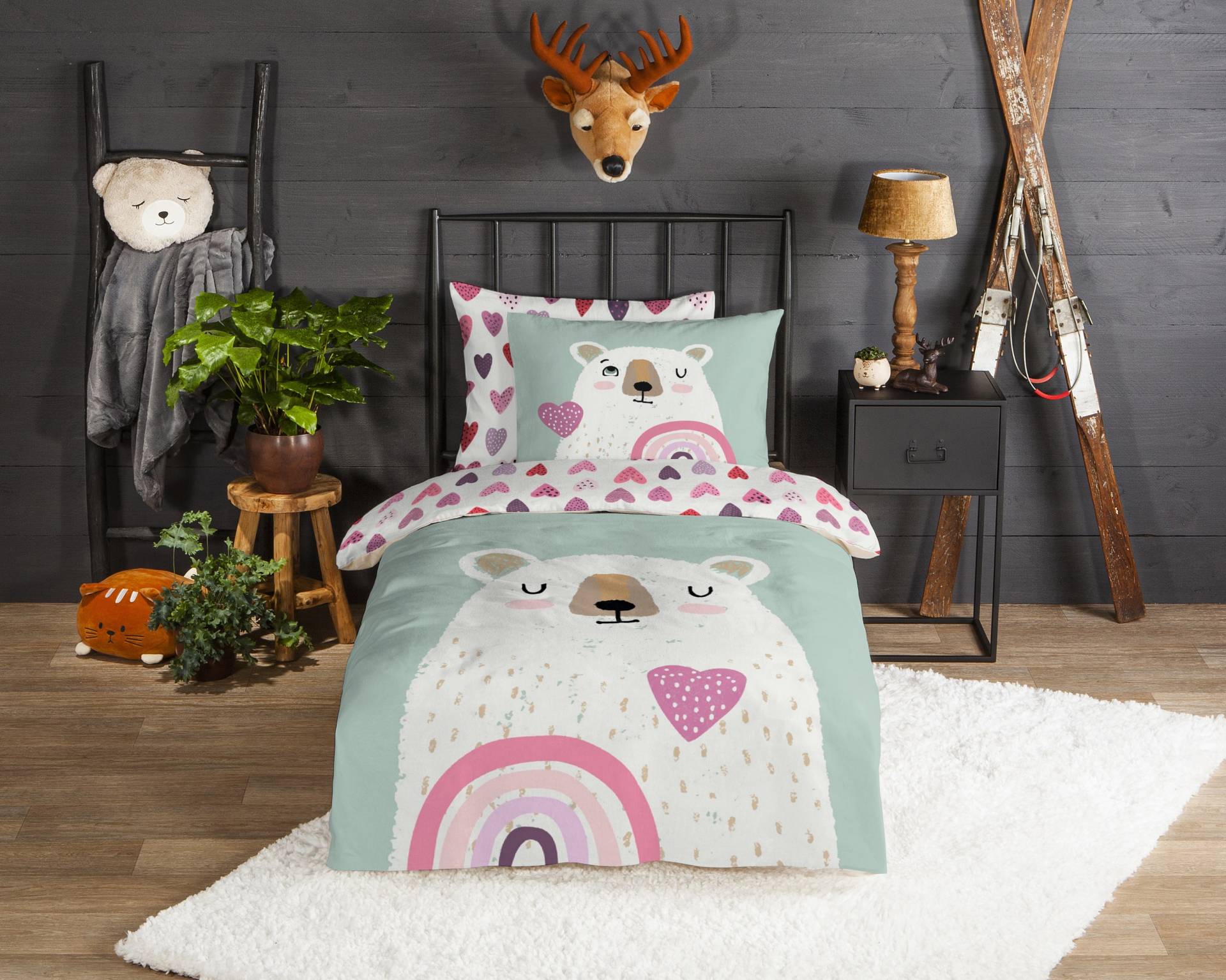 home24 Flanell-Bettwäsche 32057 140 x 200/220 cm + Kissen 70 x 60 cm Pink/Grün/Multicolor home24 Flanell-Bettwäsche 32057 140 x 200/220 cm + Kissen 70 x 60 cm Pink/Grün/Multicolor von home24