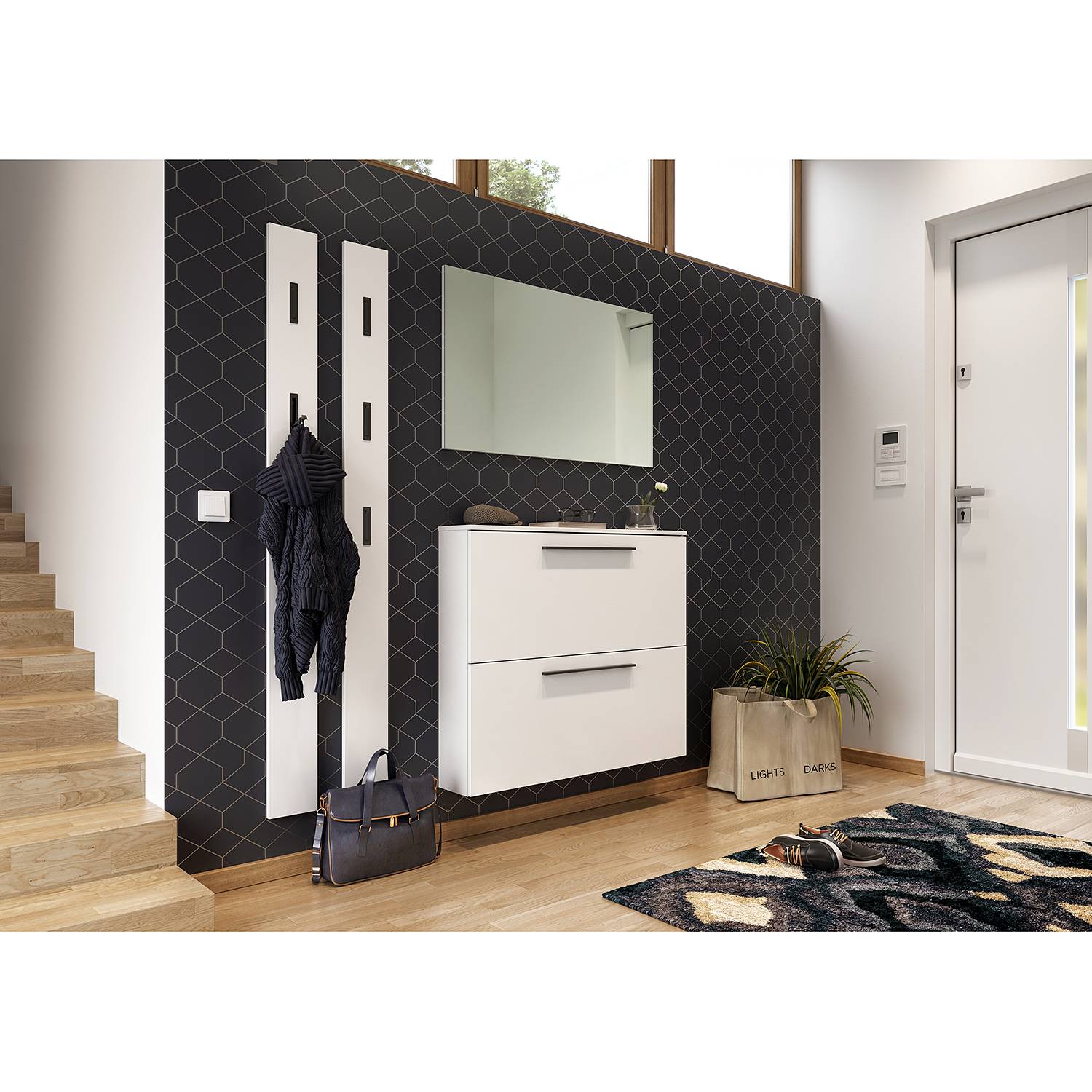 home24 Garderobenpaneel 15 x 170 x 3cm Weiß/Weiß home24 Garderobenpaneel 15 x 170 x 3cm Weiß/Weiß von home24