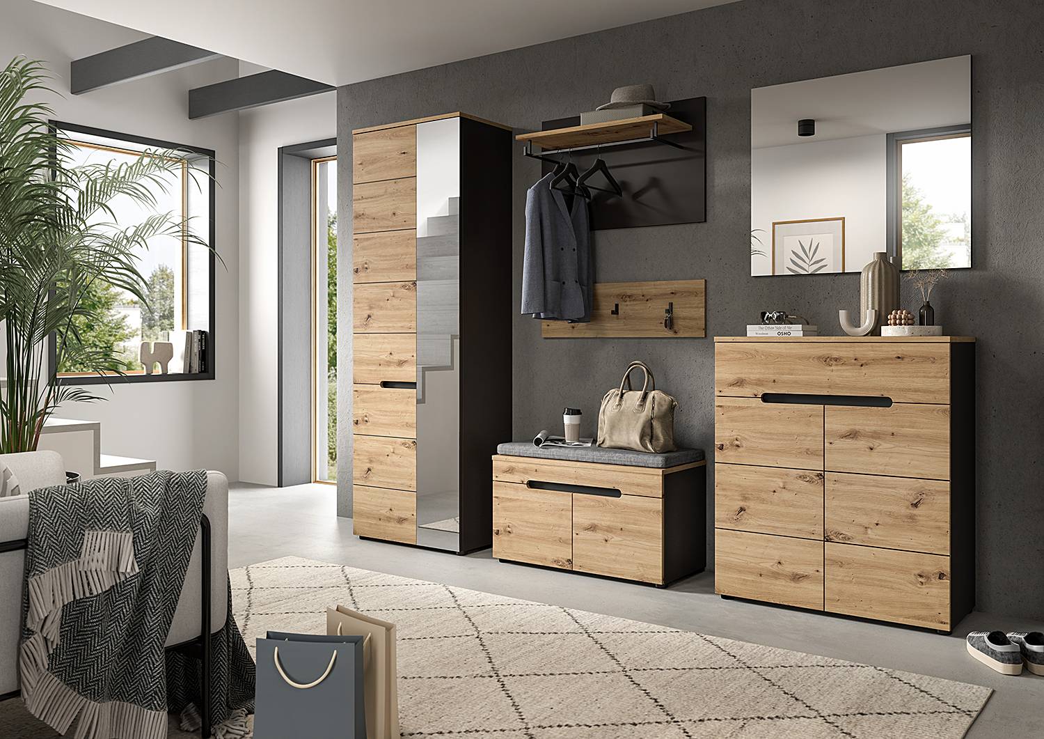home24 Garderobenpaneel 80 x 73 x 27cm Braun/Grau home24 Garderobenpaneel 80 x 73 x 27cm Braun/Grau von home24