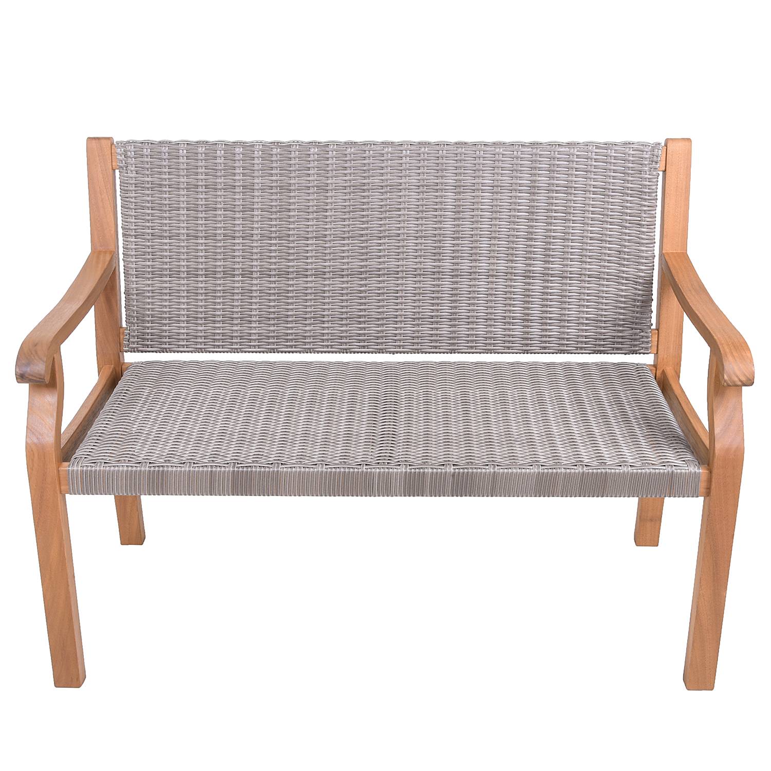 home24 Gartenbank Rosario Polyrattan Eukalyptus Massiv, geölt Braun/Grau 60 x 90 x 120cm home24 Gartenbank Rosario Polyrattan Eukalyptus Massiv, geölt Braun/Grau 60 x 90 x 120cm von home24