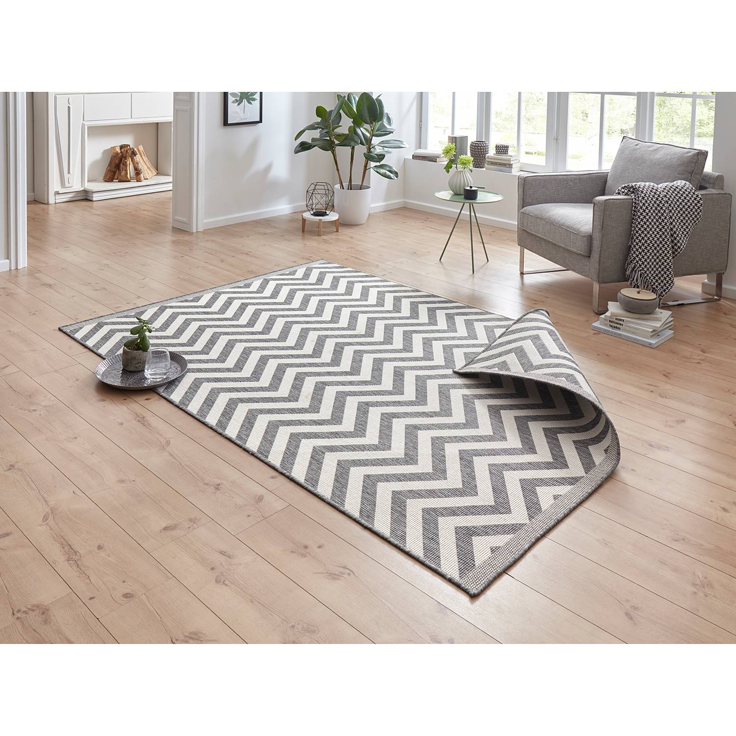 home24 In-/Outdoorteppich Palma Grau/Grau Webstoff 120 x 170cm home24 In-/Outdoorteppich Palma Grau/Grau Webstoff 120 x 170cm von home24