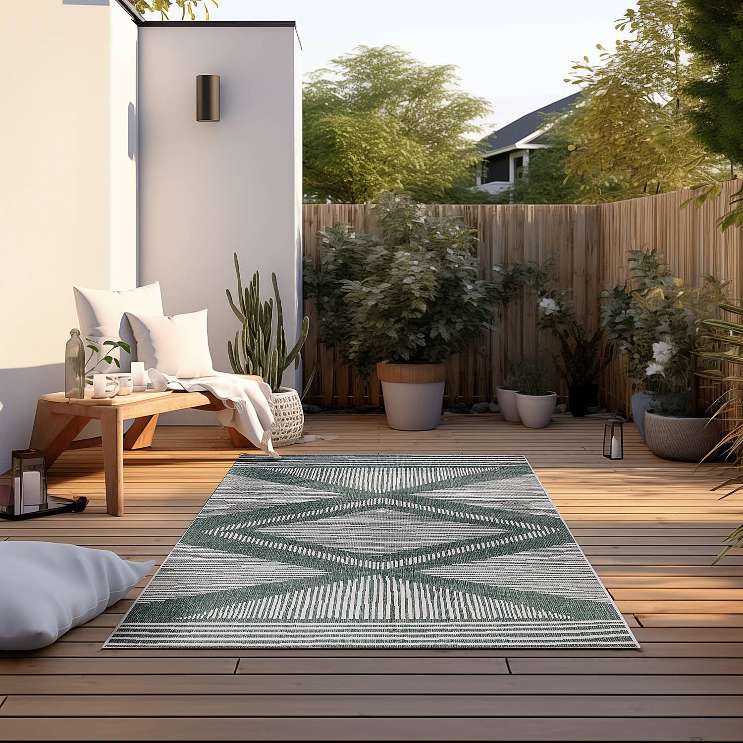 home24 In-/Outdoorteppich Rhombus Grün/Grün Polypropylen 160 x 230cm home24 In-/Outdoorteppich Rhombus Grün/Grün Polypropylen 160 x 230cm von home24