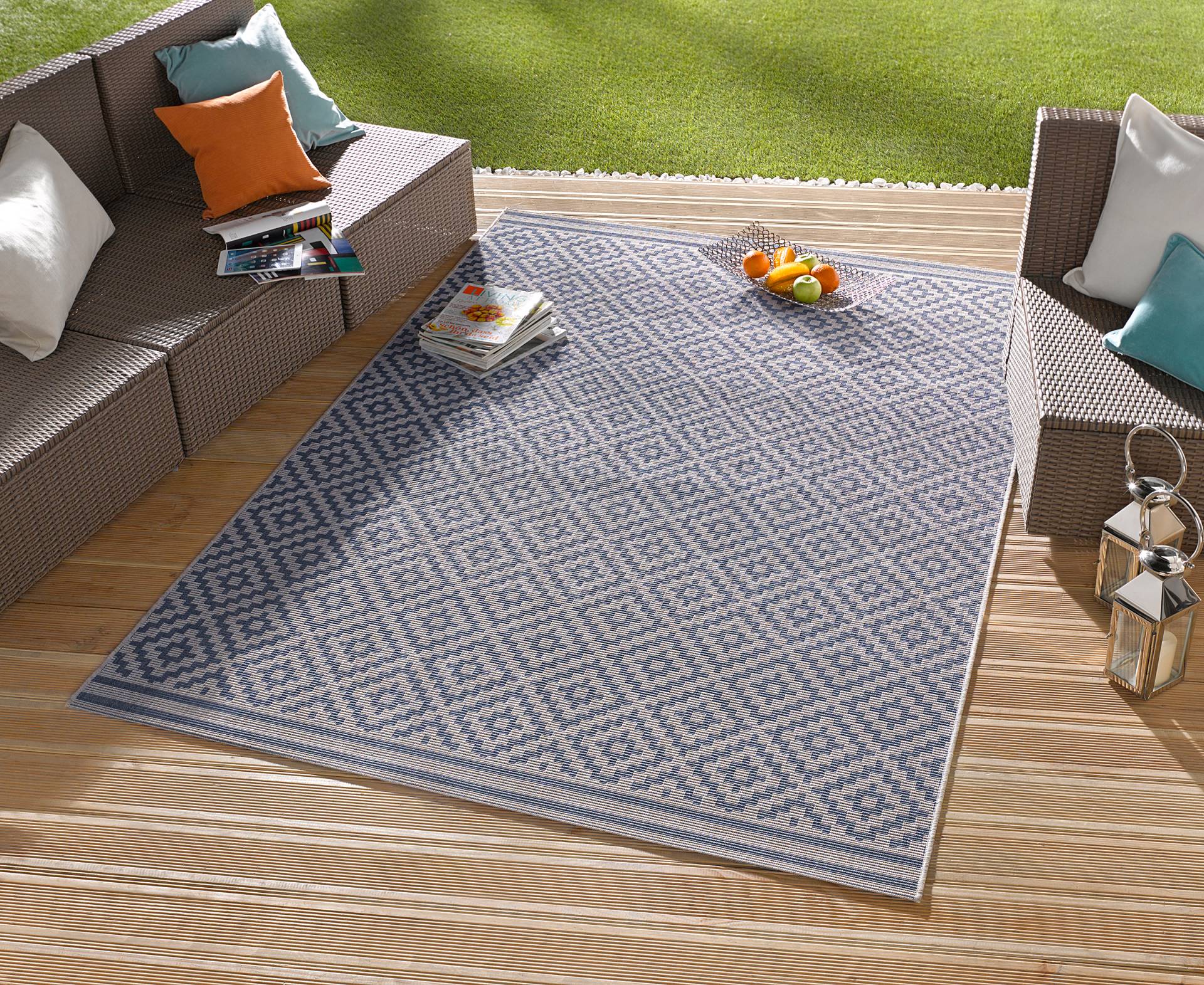 home24 In- & Outdoorteppich Raute Blau/Blau Polypropylen 240 x 0 x 330cm home24 In- & Outdoorteppich Raute Blau/Blau Polypropylen 240 x 0 x 330cm von home24