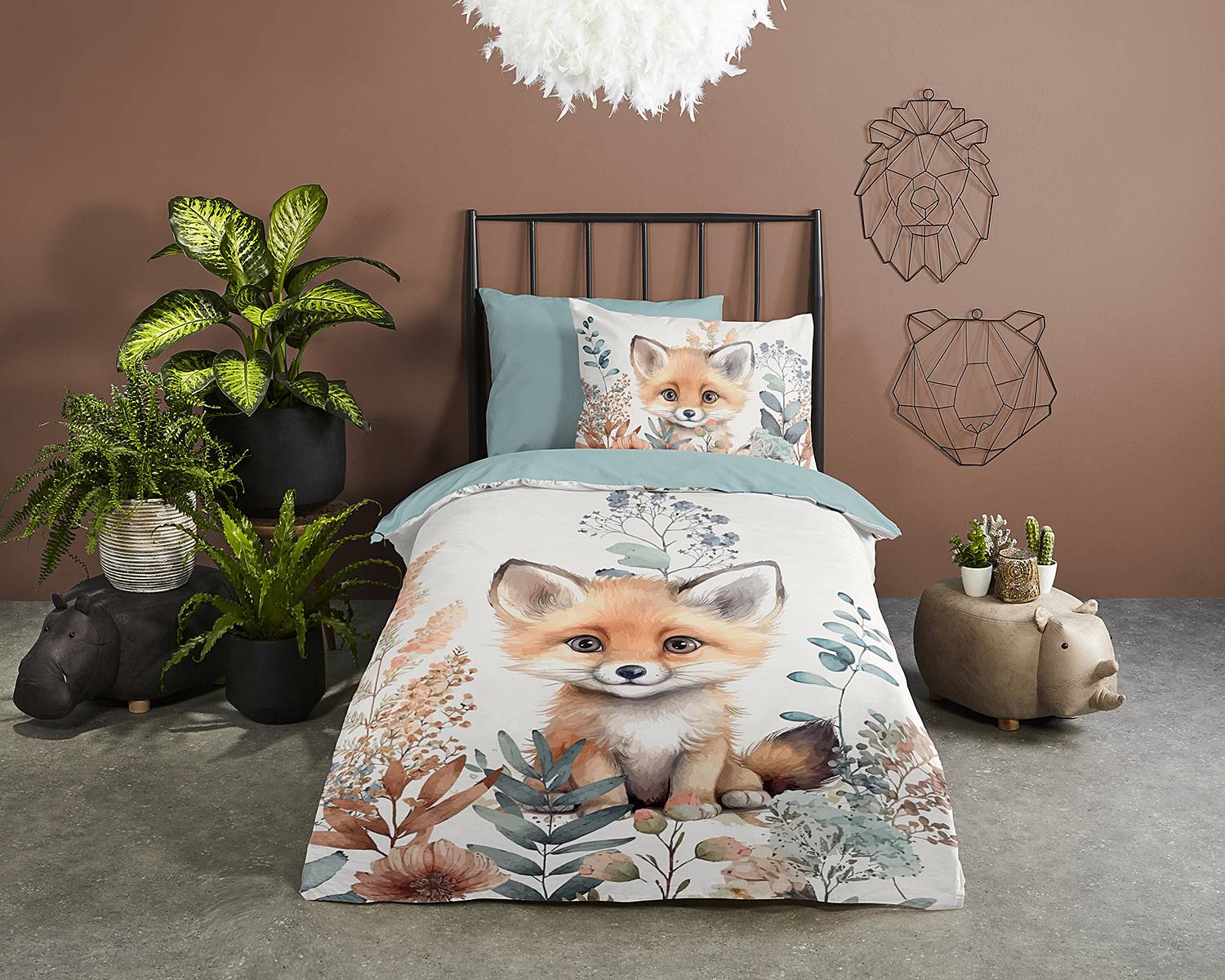 home24 Kinderbettwäsche Fuchs 140 x 200/220 cm + Kissen 70 x 60 cm Weiß/Multicolor/Grün home24 Kinderbettwäsche Fuchs 140 x 200/220 cm + Kissen 70 x 60 cm Weiß/Multicolor/Grün von home24