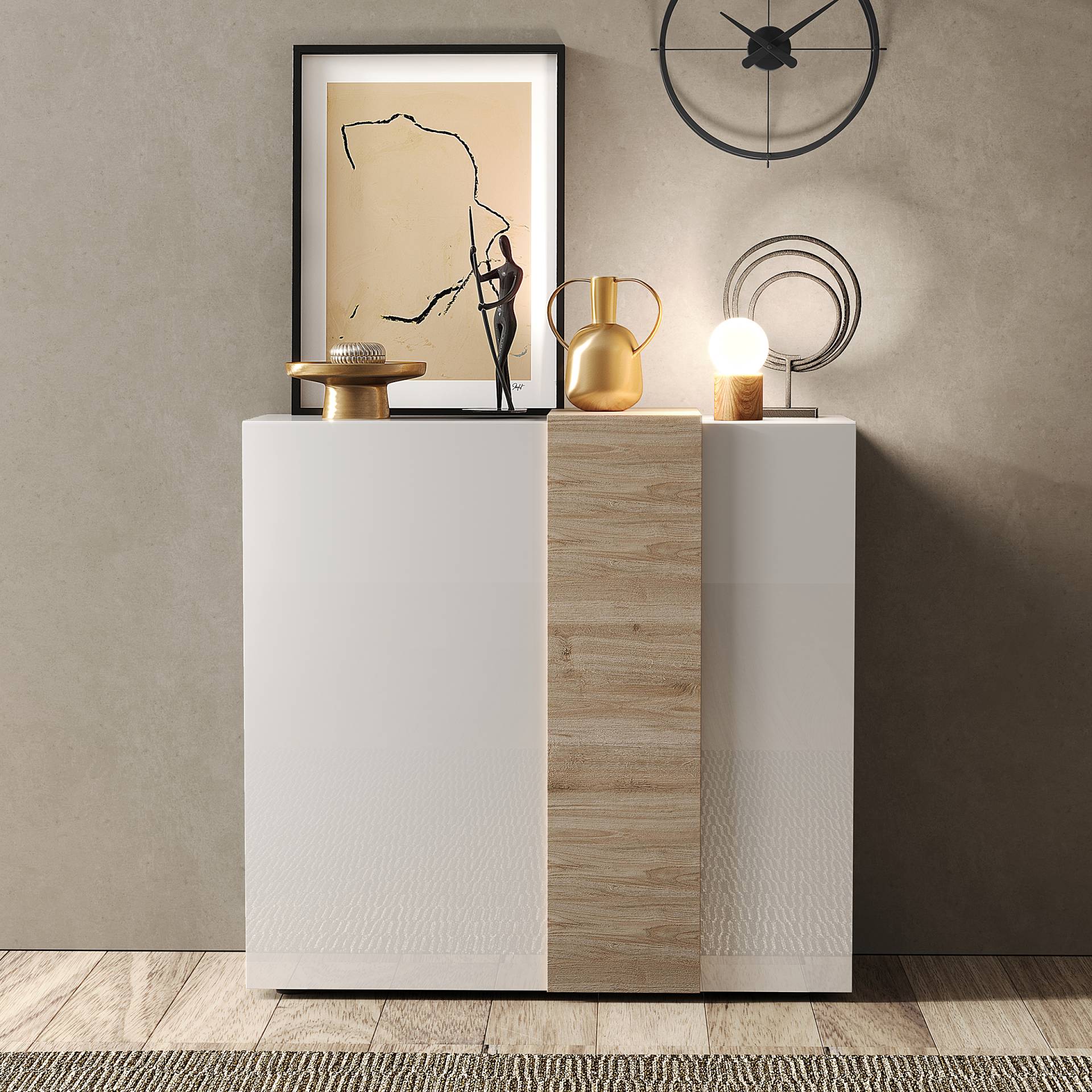 home24 Kommode 121 x 113 x 44cm Weiß/Hochglanz Weiß home24 Kommode 121 x 113 x 44cm Weiß/Hochglanz Weiß von home24