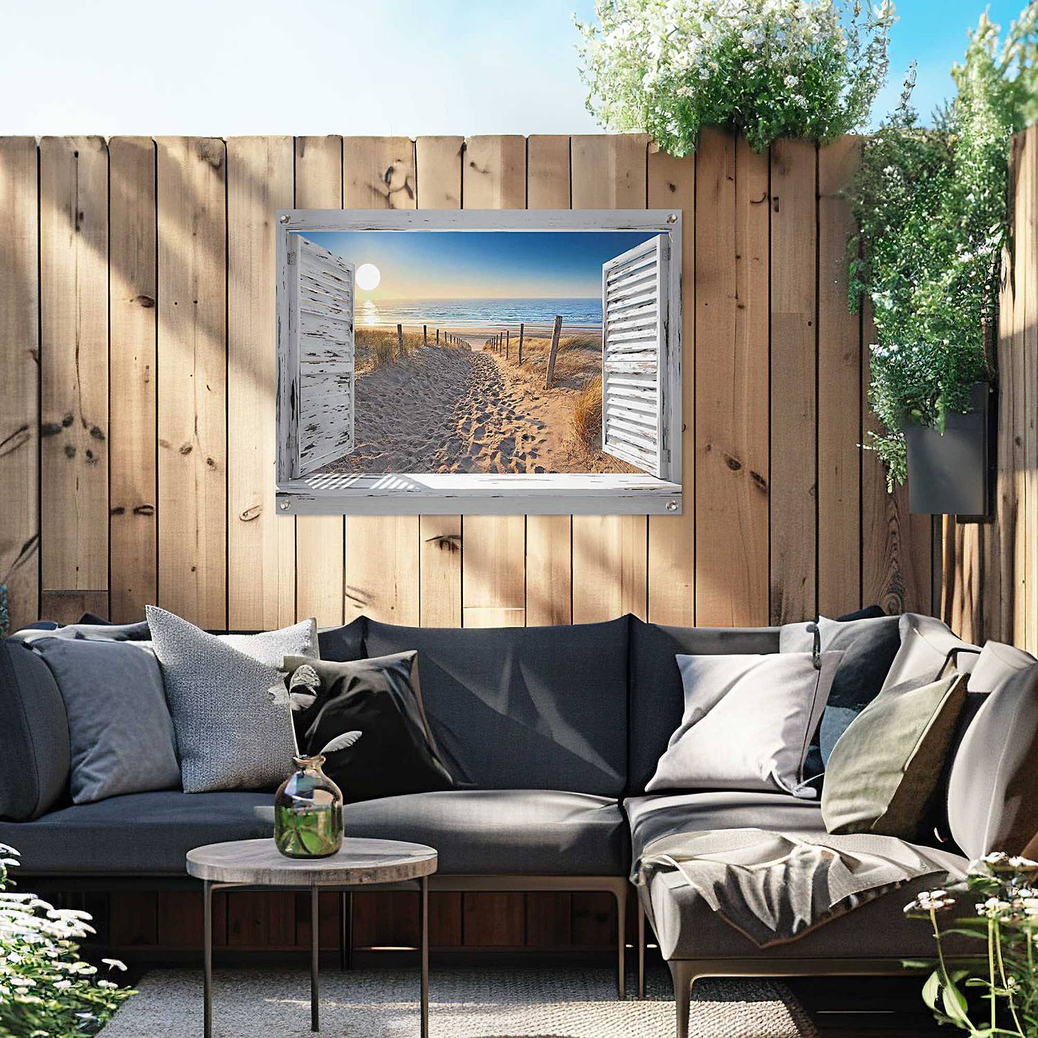 home24 Kunstdruck Dünenpfad durch das Fenster PVC Beige/Beige 60 x 80 x 0cm home24 Kunstdruck Dünenpfad durch das Fenster PVC Beige/Beige 60 x 80 x 0cm von home24