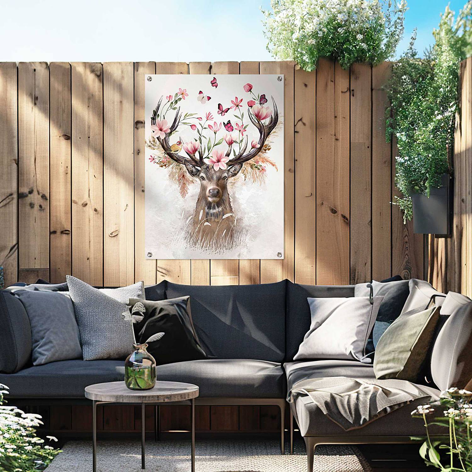 home24 Kunstdruck Hirsch in Blumen PVC Pink/Pink 60 x 80 x 0cm home24 Kunstdruck Hirsch in Blumen PVC Pink/Pink 60 x 80 x 0cm von home24