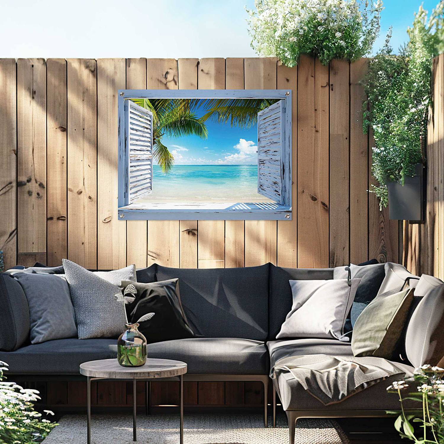 home24 Kunstdruck Strandfenster PVC Blau/Blau 60 x 80 x 0cm home24 Kunstdruck Strandfenster PVC Blau/Blau 60 x 80 x 0cm von home24