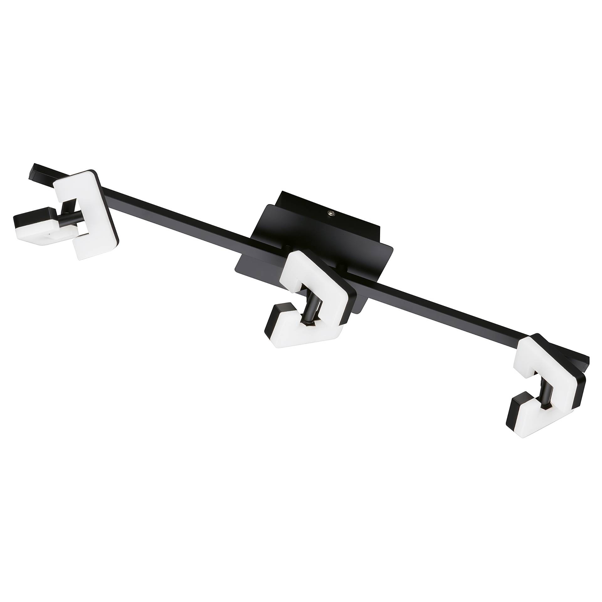 home24 LED-Deckenleuchte 60 x 10 x 13cm Schwarz 3 Eisen, lackiert Acrylglas LED-Platine home24 LED-Deckenleuchte 60 x 10 x 13cm Schwarz 3 Eisen, lackiert Acrylglas LED-Platine von home24