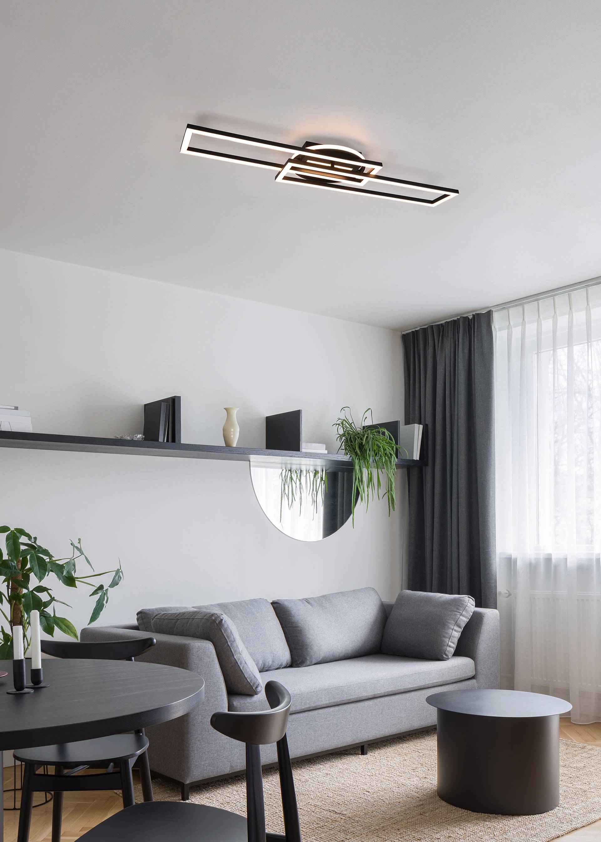 home24 LED-Deckenleuchte 91 x 9 x 25cm Schwarz/Schwarz Eisen, lackiert Silikon LED LED-Platine home24 LED-Deckenleuchte 91 x 9 x 25cm Schwarz/Schwarz Eisen, lackiert Silikon LED LED-Platine von home24