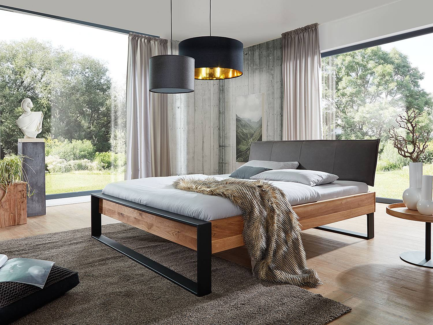 home24 Massivholzbett Roxboro Typ A 180 x 200cm Kunstleder Braun Eiche home24 Massivholzbett Roxboro Typ A 180 x 200cm Kunstleder Braun Eiche von home24
