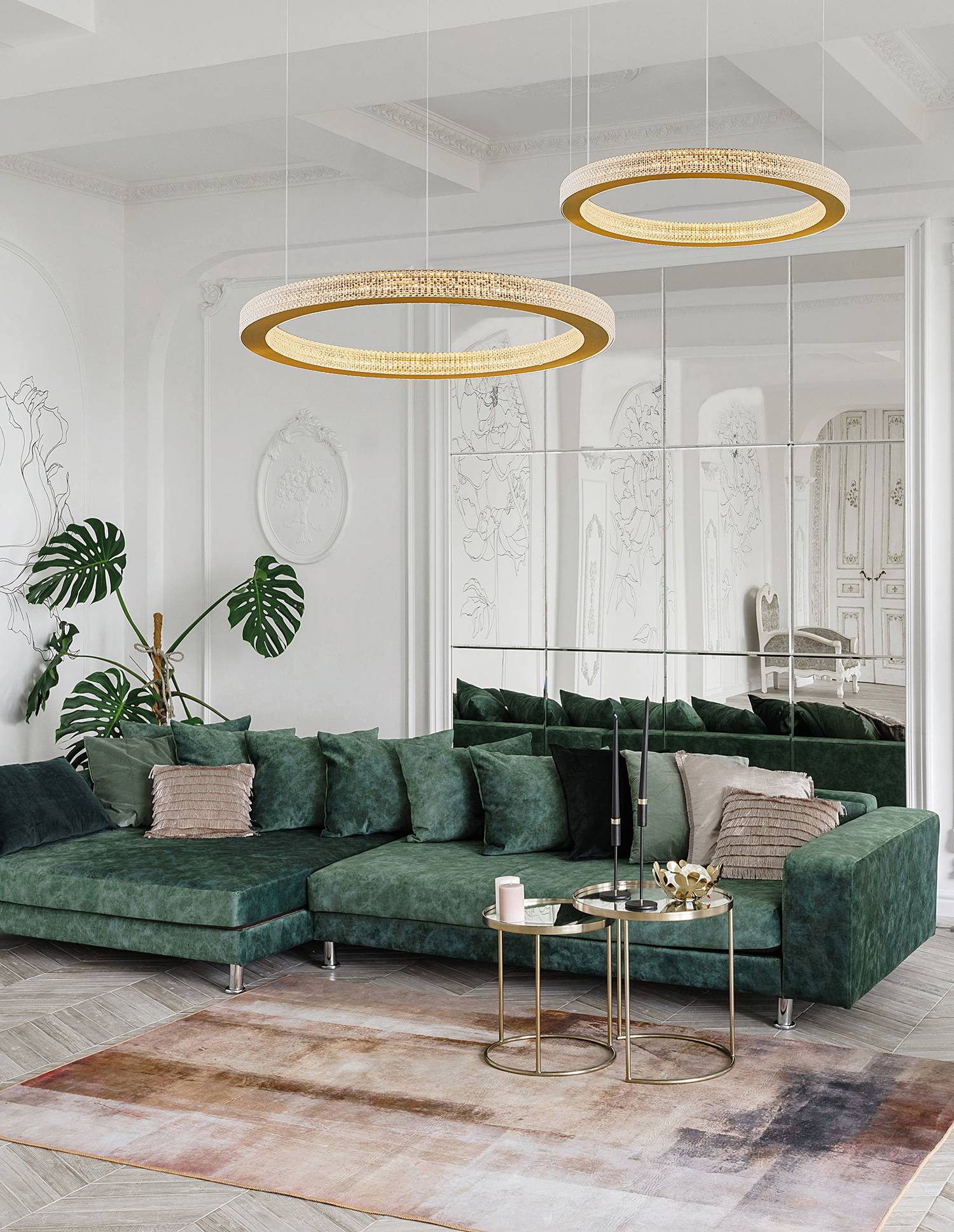 home24 Pendelleuchte Fiore Typ A Ø 60cm Gold/Gold Kabel ABS, Fassung ABS, Baldachin Aluminium, Gehäuse Leuchte Aluminium Nicht austauschbare LEDs home24 Pendelleuchte Fiore Typ A Ø 60cm Gold/Gold Kabel ABS, Fassung ABS, Baldachin Aluminium, Gehäuse Leuchte Aluminium Nicht austauschbare LEDs von home24