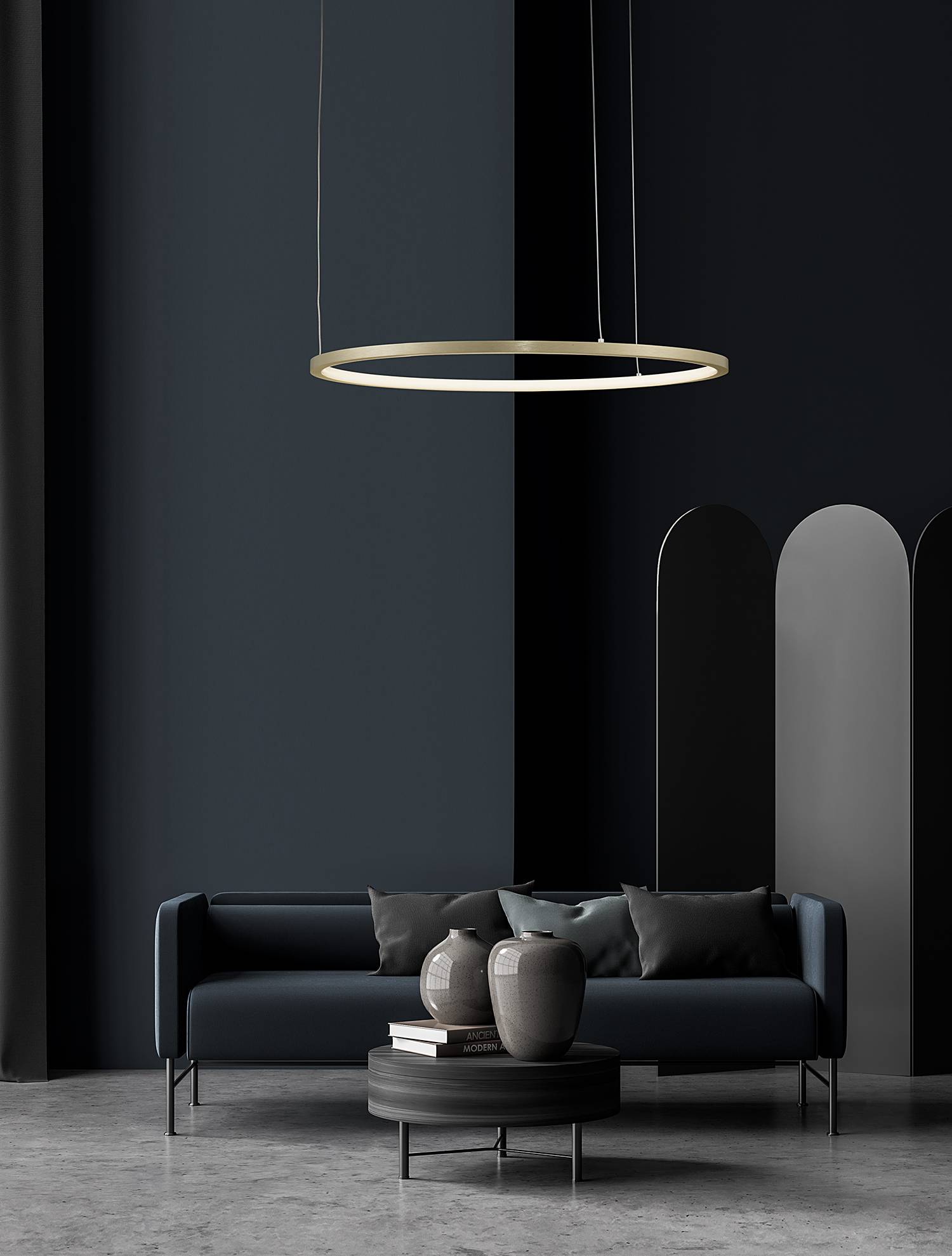 home24 Pendelleuchte Tarquin Ø 60cm Gold/Gold Kabel ABS, Fassung ABS, Baldachin Aluminium, Gehäuse Leuchte Aluminium Nicht austauschbare LEDs home24 Pendelleuchte Tarquin Ø 60cm Gold/Gold Kabel ABS, Fassung ABS, Baldachin Aluminium, Gehäuse Leuchte Aluminium Nicht austauschbare LEDs von home24