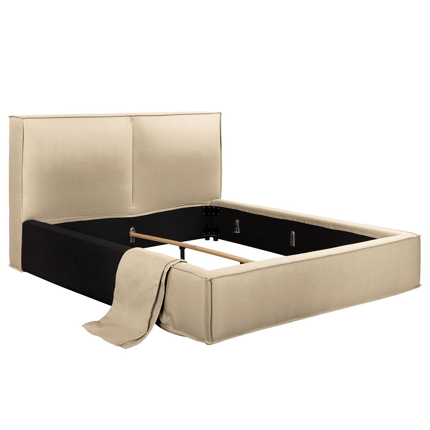 home24 Polsterbett 200 x 200cm Flachgewebe Desna Beige ohne Matratze Kein Bettkasten 150 cm home24 Polsterbett 200 x 200cm Flachgewebe Desna Beige ohne Matratze Kein Bettkasten 150 cm von home24