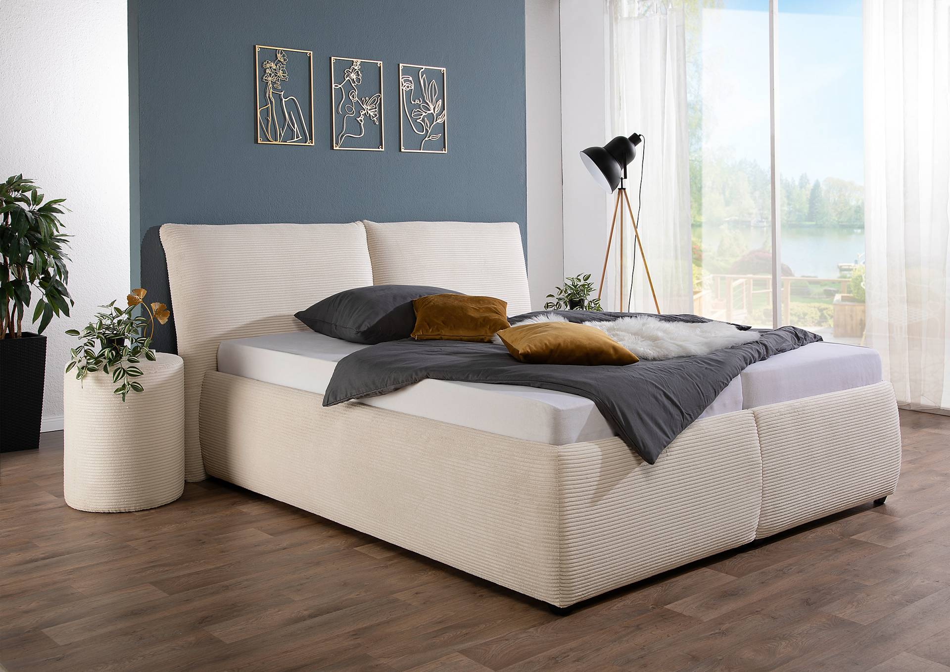 home24 Polsterbett Bollosen mit Matratze 160 x 200cm Cordstoff Zuri Beige/Creme H3 Tonnentaschenfederkernmatratze home24 Polsterbett Bollosen mit Matratze 160 x 200cm Cordstoff Zuri Beige/Creme H3 Tonnentaschenfederkernmatratze von home24