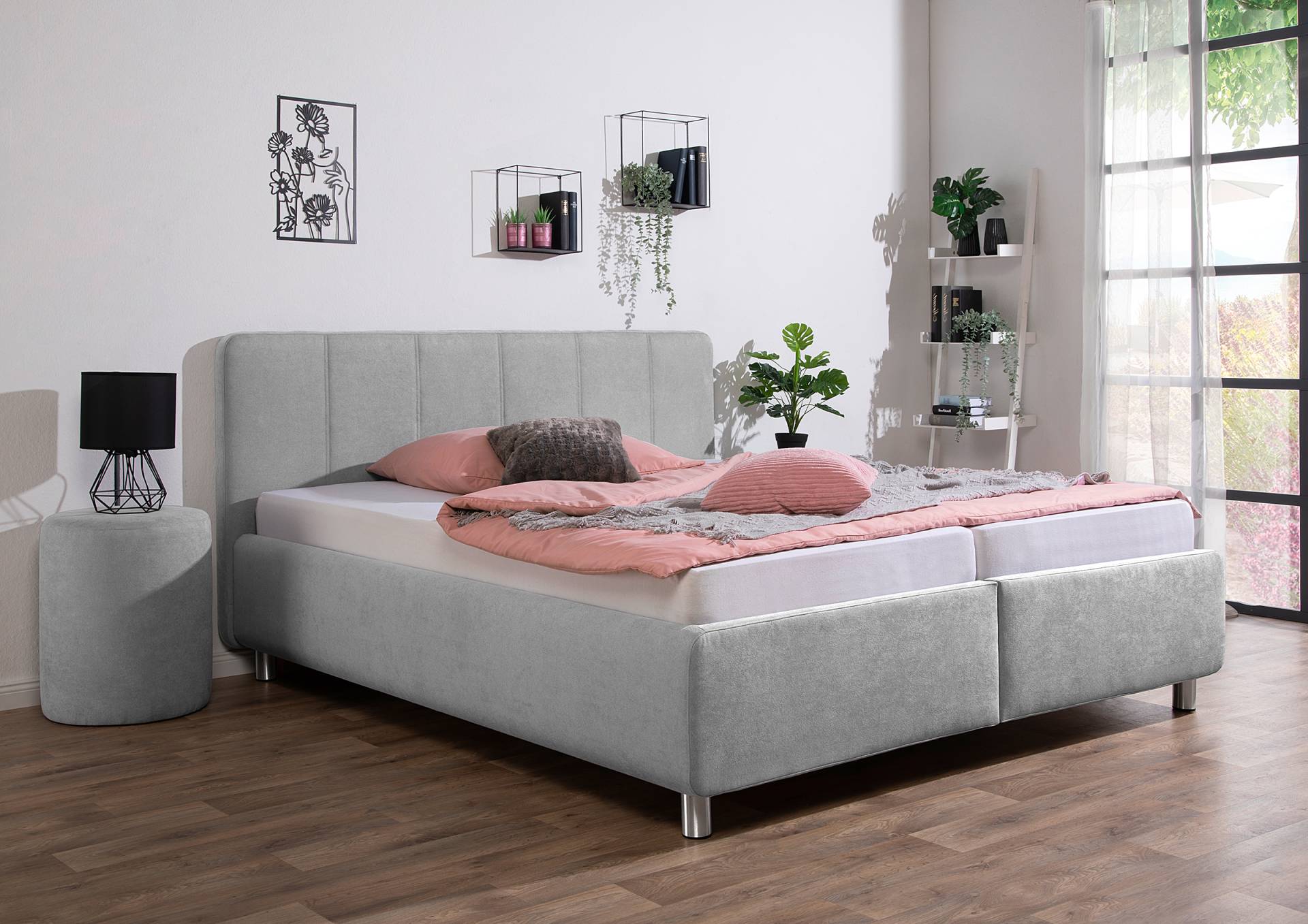 home24 Polsterbett Jorcani mit Matratze 160 x 200cm Strukturstoff Grau/Grau H3 Tonnentaschenfederkernmatratze home24 Polsterbett Jorcani mit Matratze 160 x 200cm Strukturstoff Grau/Grau H3 Tonnentaschenfederkernmatratze von home24