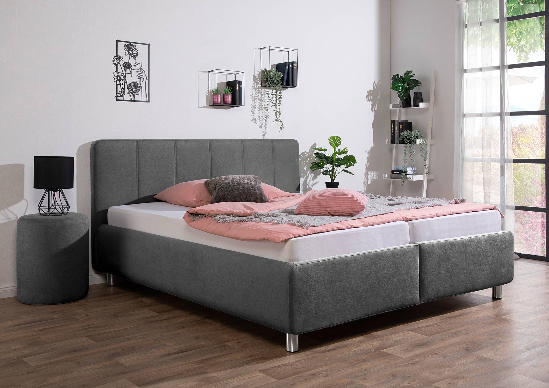home24 Polsterbett Jorcani mit Matratze 180 x 200cm Strukturstoff Grau/Dunkelgrau H4 Tonnentaschenfederkernmatratze home24 Polsterbett Jorcani mit Matratze 180 x 200cm Strukturstoff Grau/Dunkelgrau H4 Tonnentaschenfederkernmatratze von home24