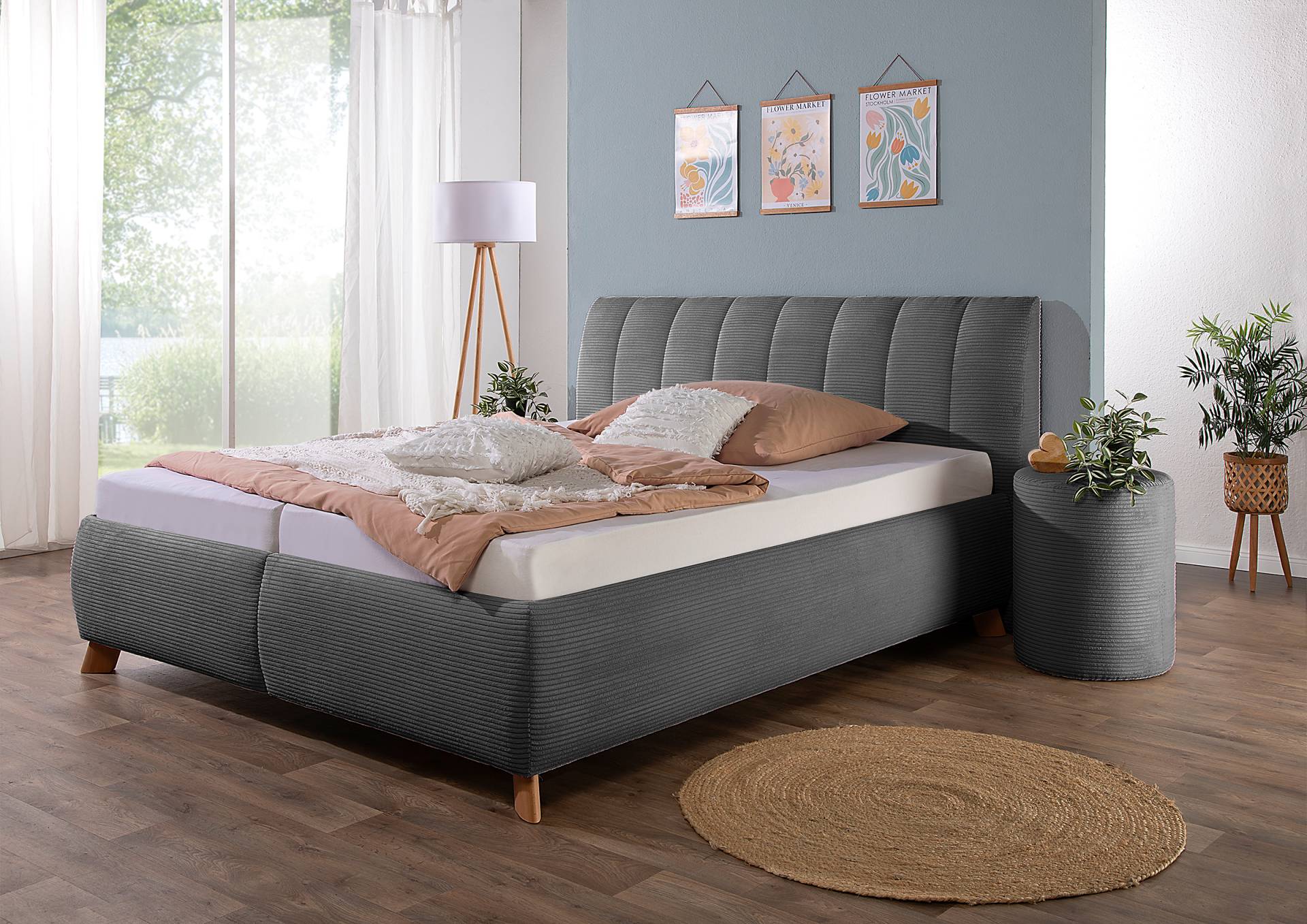 home24 Polsterbett Lindleys mit Matratze 200 x 200cm Cordstoff Zuri Grau/Graphit H2 Bonellfederkernmatratze home24 Polsterbett Lindleys mit Matratze 200 x 200cm Cordstoff Zuri Grau/Graphit H2 Bonellfederkernmatratze von home24