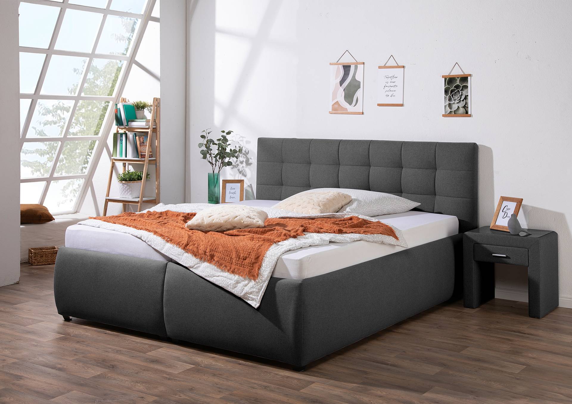 home24 Polsterbett Mouflon mit Matratze 160 x 200cm Webstoff Ramse Grau/Anthrazit H2 Tonnentaschenfederkernmatratze home24 Polsterbett Mouflon mit Matratze 160 x 200cm Webstoff Ramse Grau/Anthrazit H2 Tonnentaschenfederkernmatratze von home24