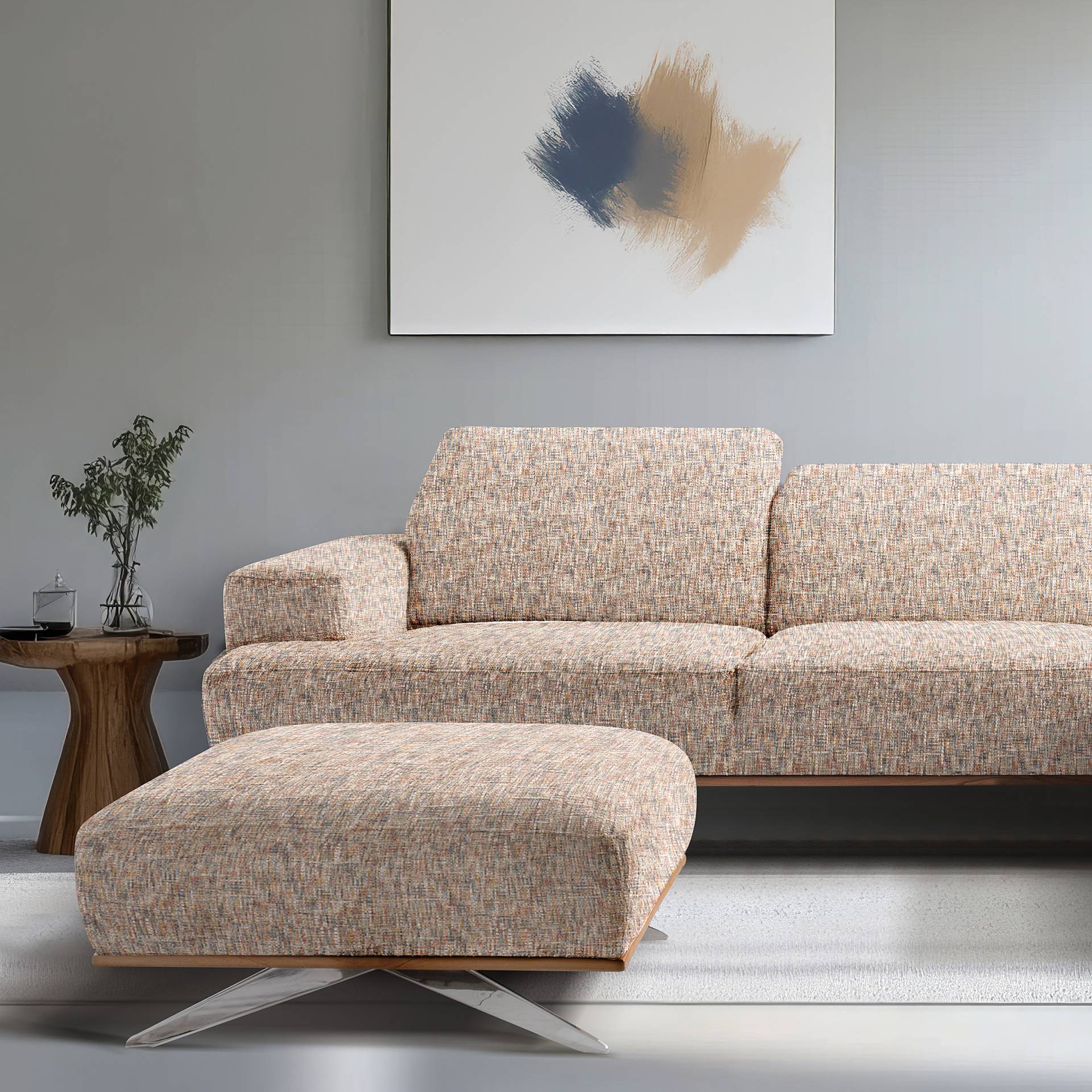 home24 Polsterhocker 80 x 44 x 95cm Multicolor Chrom glänzend Strukturstoff Trinu: Mehrfarbig Gestell:Buche home24 Polsterhocker 80 x 44 x 95cm Multicolor Chrom glänzend Strukturstoff Trinu: Mehrfarbig Gestell:Buche von home24