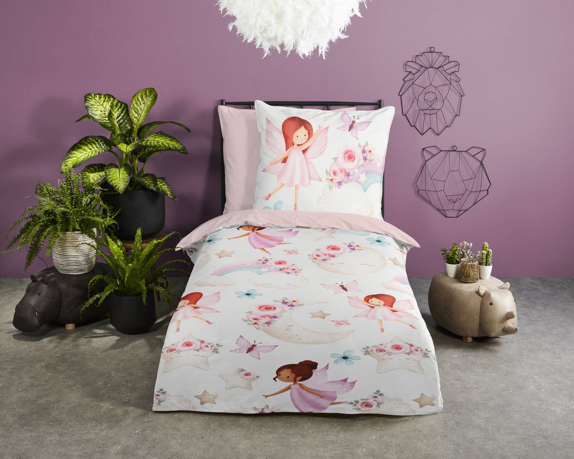 home24 Renforcé-Bettwäsche 31166 135 x 200 cm + Kissen 80 x 80 cm Pink/Weiß/Multicolor home24 Renforcé-Bettwäsche 31166 135 x 200 cm + Kissen 80 x 80 cm Pink/Weiß/Multicolor von home24