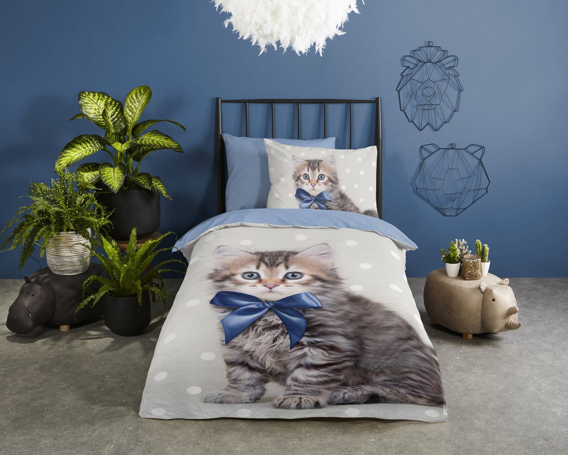 home24 Renforcé-Bettwäsche 33094 140 x 200/220 cm + Kissen 70 x 60 cm Blau/Grau home24 Renforcé-Bettwäsche 33094 140 x 200/220 cm + Kissen 70 x 60 cm Blau/Grau von home24