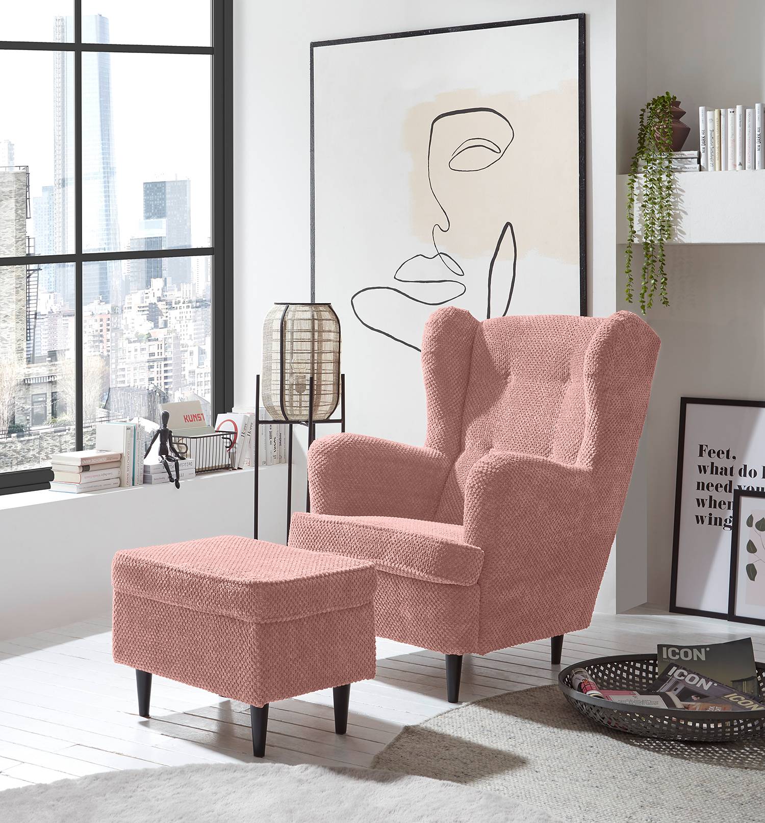 home24 Sessel Marson Pink Strukturstoff Vilja ohne Hocker 78 x 102 x 98cm home24 Sessel Marson Pink Strukturstoff Vilja ohne Hocker 78 x 102 x 98cm von home24