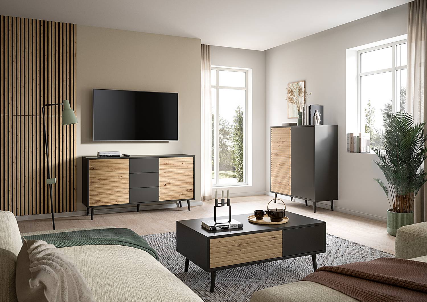 home24 Sideboard 144 x 77 x 42cm Schwarz home24 Sideboard 144 x 77 x 42cm Schwarz von home24