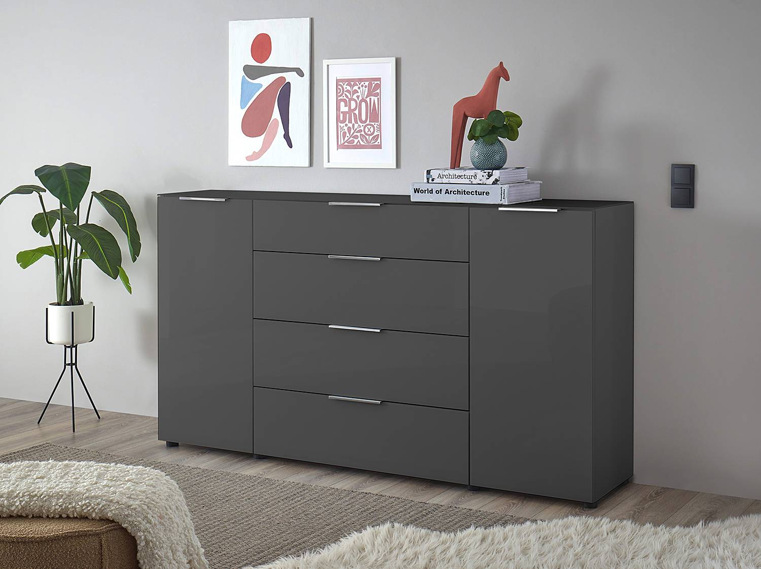 home24 Sideboard 180 cm 180 x 99 x 40cm Grau/Anthrazit home24 Sideboard 180 cm 180 x 99 x 40cm Grau/Anthrazit von home24