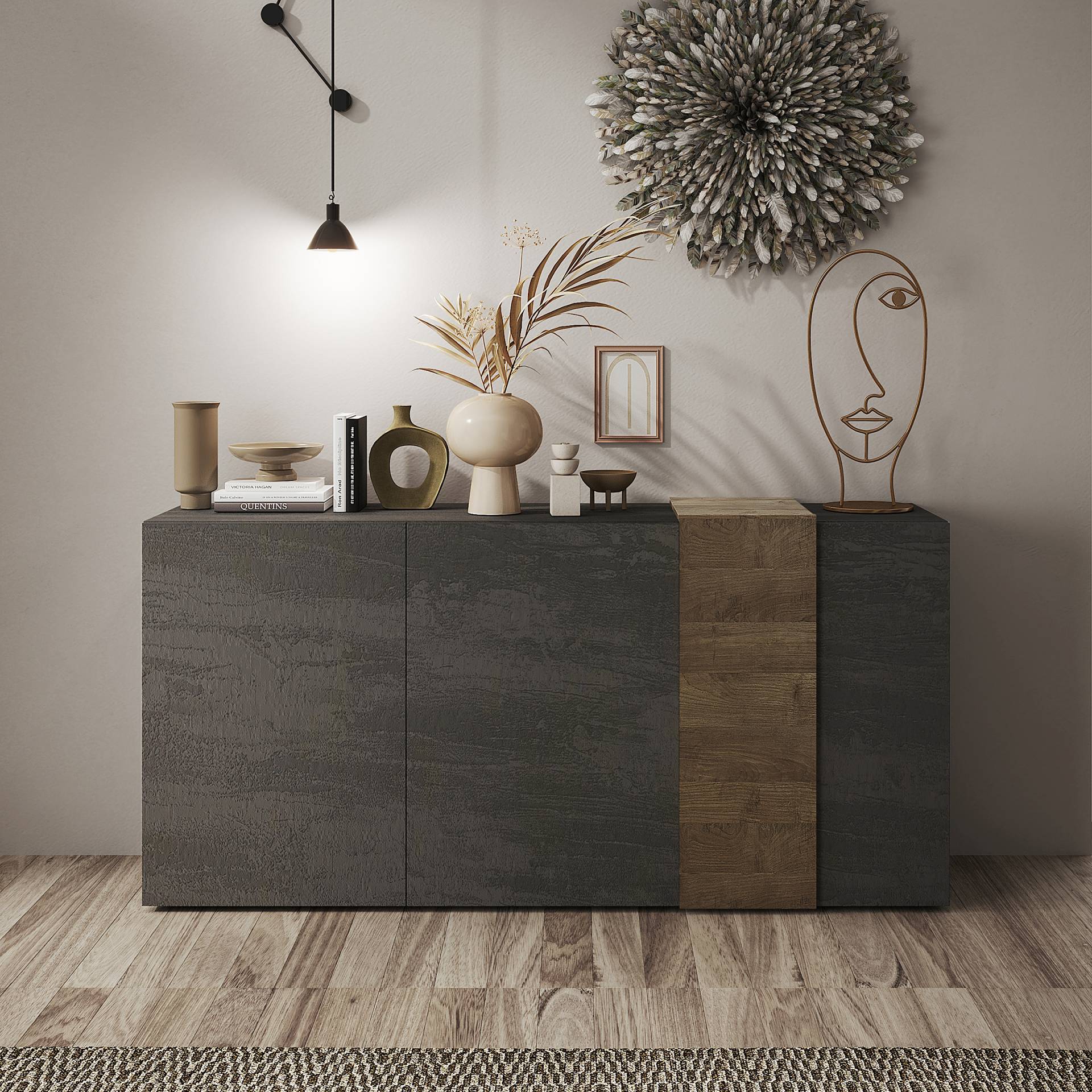 home24 Sideboard 181 x 86 x 44cm Grau/Graphit home24 Sideboard 181 x 86 x 44cm Grau/Graphit von home24