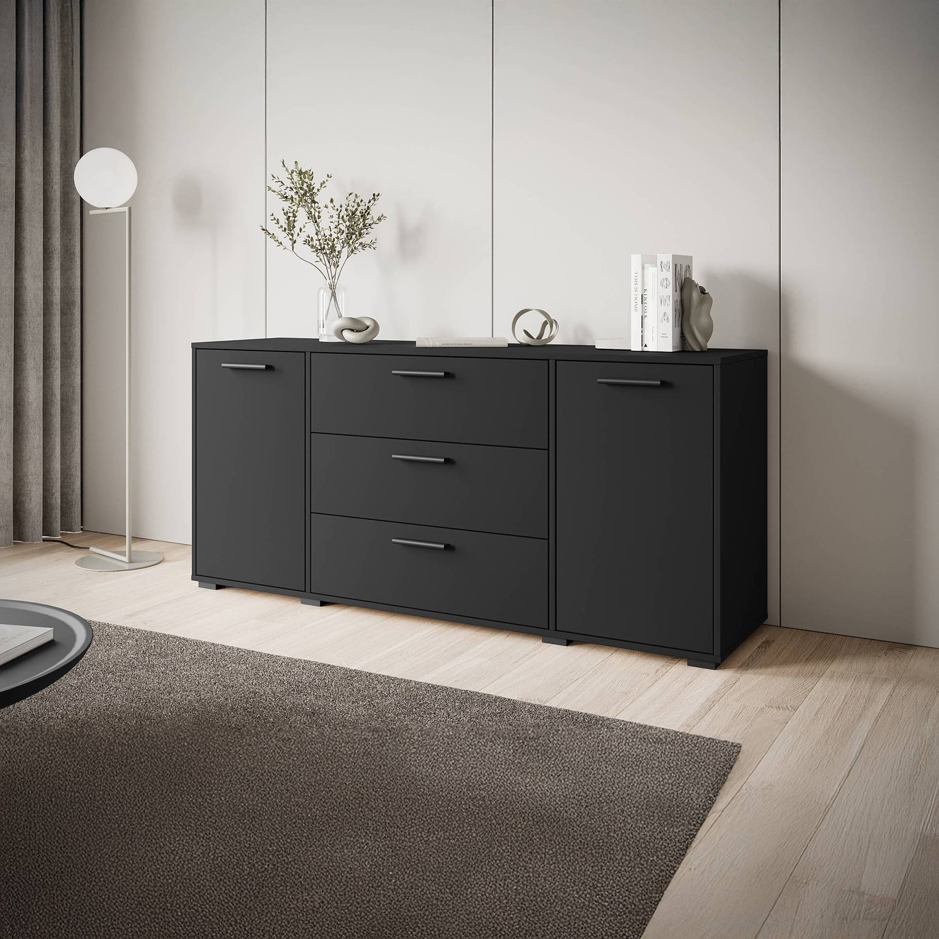 home24 Sideboard Sokno 150 x 68 x 40cm Schwarz/Schwarz home24 Sideboard Sokno 150 x 68 x 40cm Schwarz/Schwarz von home24