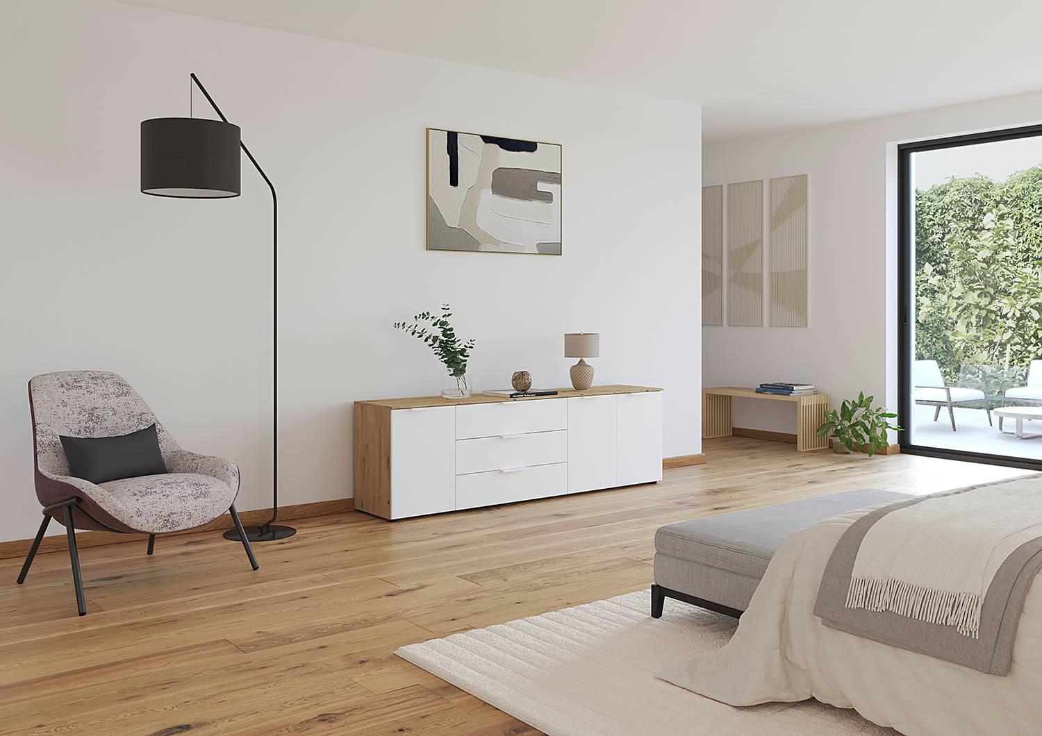 home24 TV-Lowboard Front: Spanplatte, lackiert Korpus: MDF Mitteldichte Holzfaserplatte , lackiert Braun/Alpinweiß/Eiche Artisan Dekor 200cm home24 TV-Lowboard Front: Spanplatte, lackiert Korpus: MDF Mitteldichte Holzfaserplatte , lackiert Braun/Alpinweiß/Eiche Artisan Dekor 200cm von home24