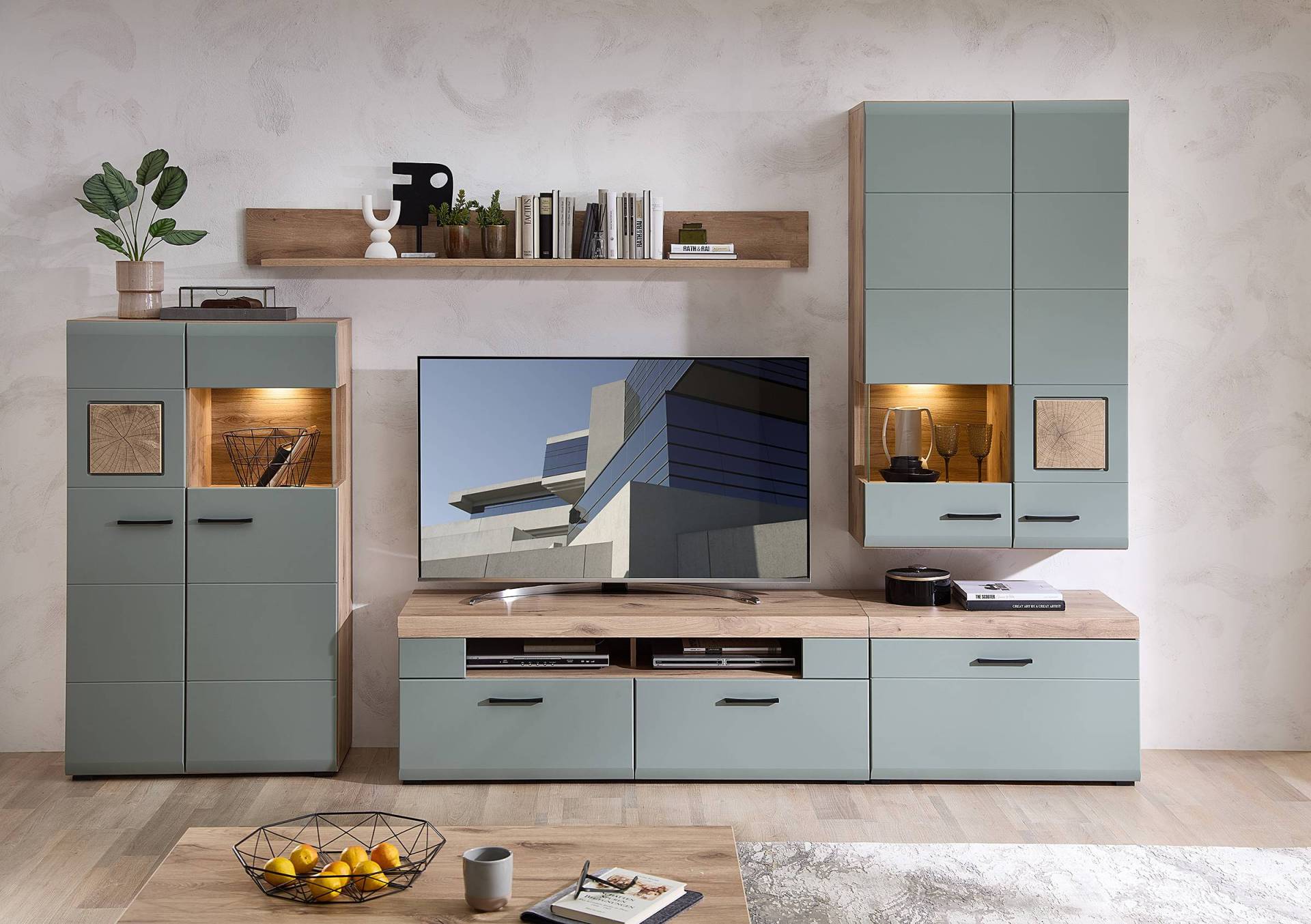 home24 TV-Lowboard MDF Mitteldichte Holzfaserplatte , foliert Blau/Grün 80 x 51 x 47cm home24 TV-Lowboard MDF Mitteldichte Holzfaserplatte , foliert Blau/Grün 80 x 51 x 47cm von home24