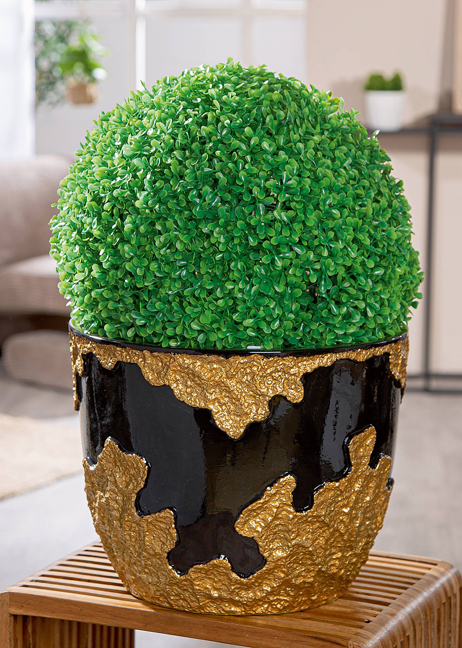 home24 Übertopf Famosa 26cm Schwarz/Gold home24 Übertopf Famosa 26cm Schwarz/Gold von home24