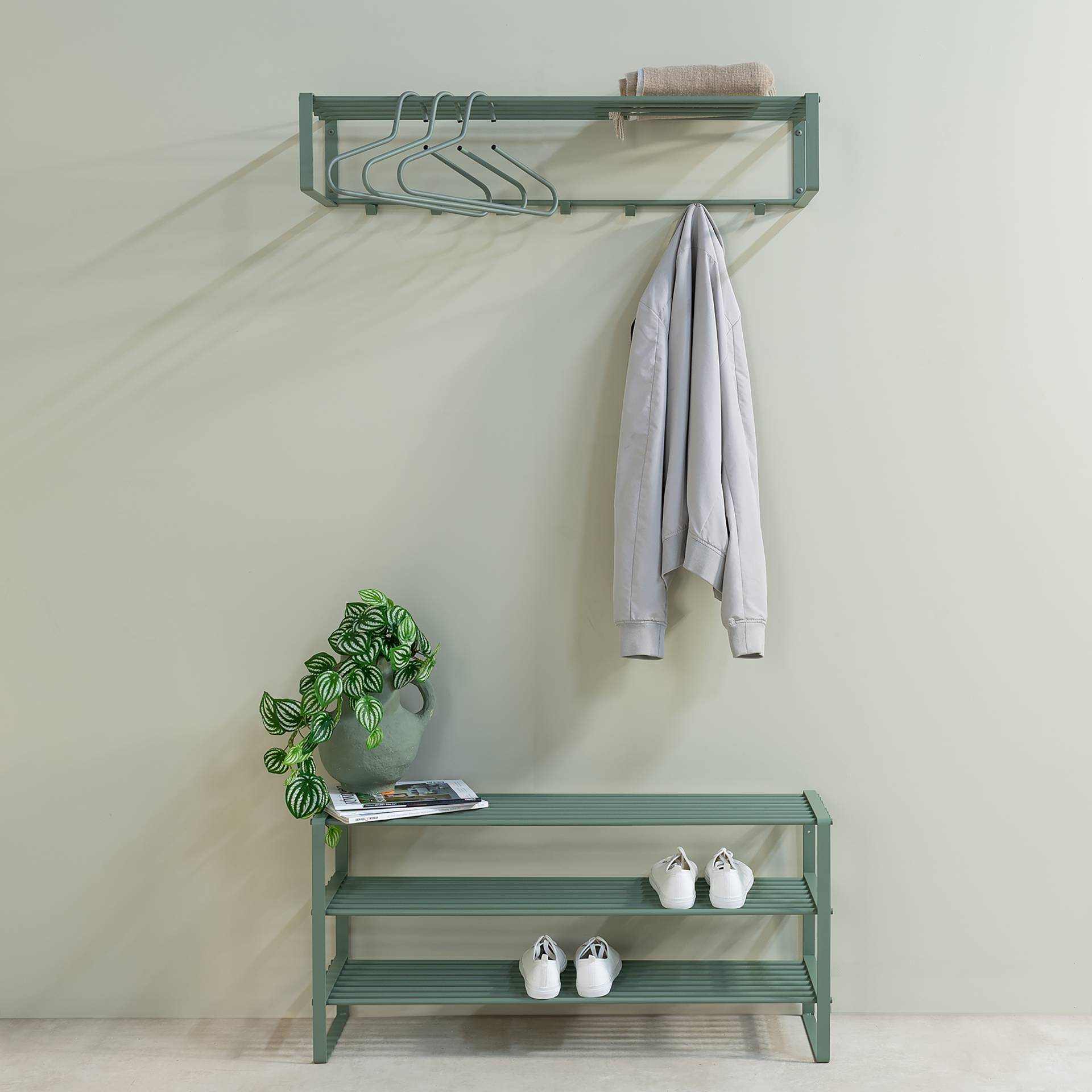 home24 Wandgarderobe Welbeck - 100 cm 100 x 19 x 29cm Grün/Mintgrün home24 Wandgarderobe Welbeck - 100 cm 100 x 19 x 29cm Grün/Mintgrün von home24