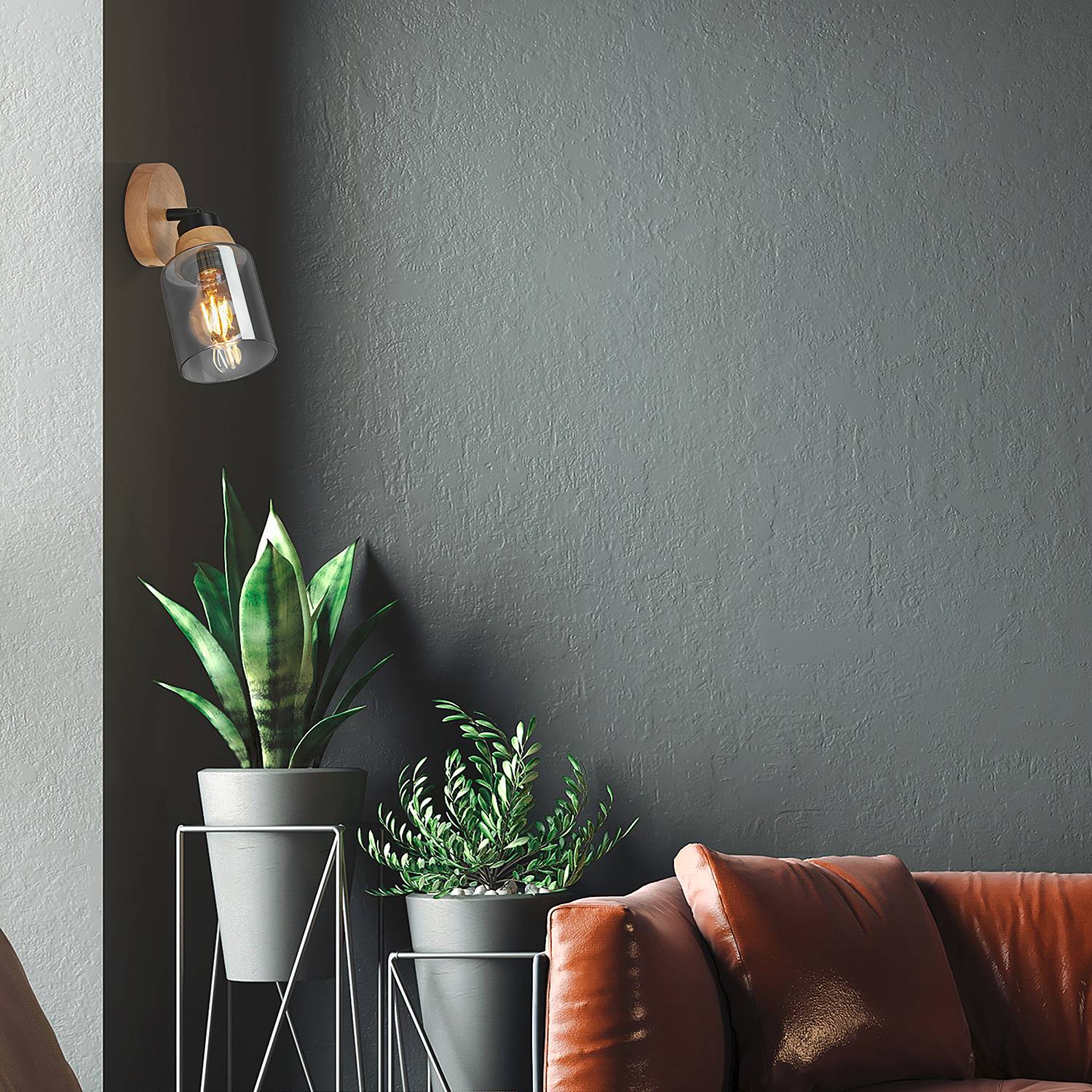 home24 Wandleuchte Venteira 1-flammig 11 x 21 x 11cm Schwarz Aluminium, pulverbeschichtet Rauchglas Eiche, foliert LED E27 home24 Wandleuchte Venteira 1-flammig 11 x 21 x 11cm Schwarz Aluminium, pulverbeschichtet Rauchglas Eiche, foliert LED E27 von home24