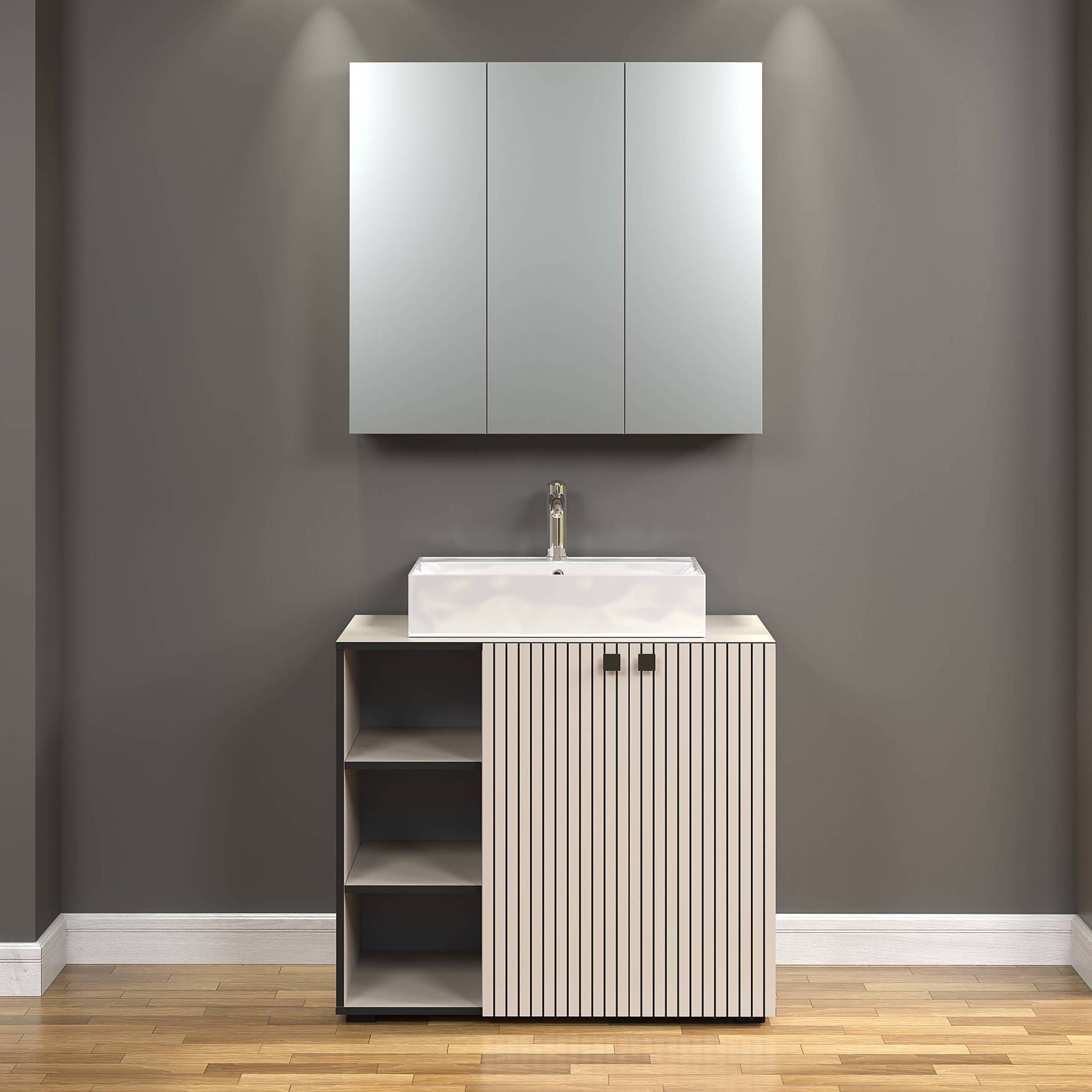 home24 Waschtisch Bliss mit 60 cm Waschbecken 90 x 91 x 53cm Grau/Kaschmir home24 Waschtisch Bliss mit 60 cm Waschbecken 90 x 91 x 53cm Grau/Kaschmir von home24