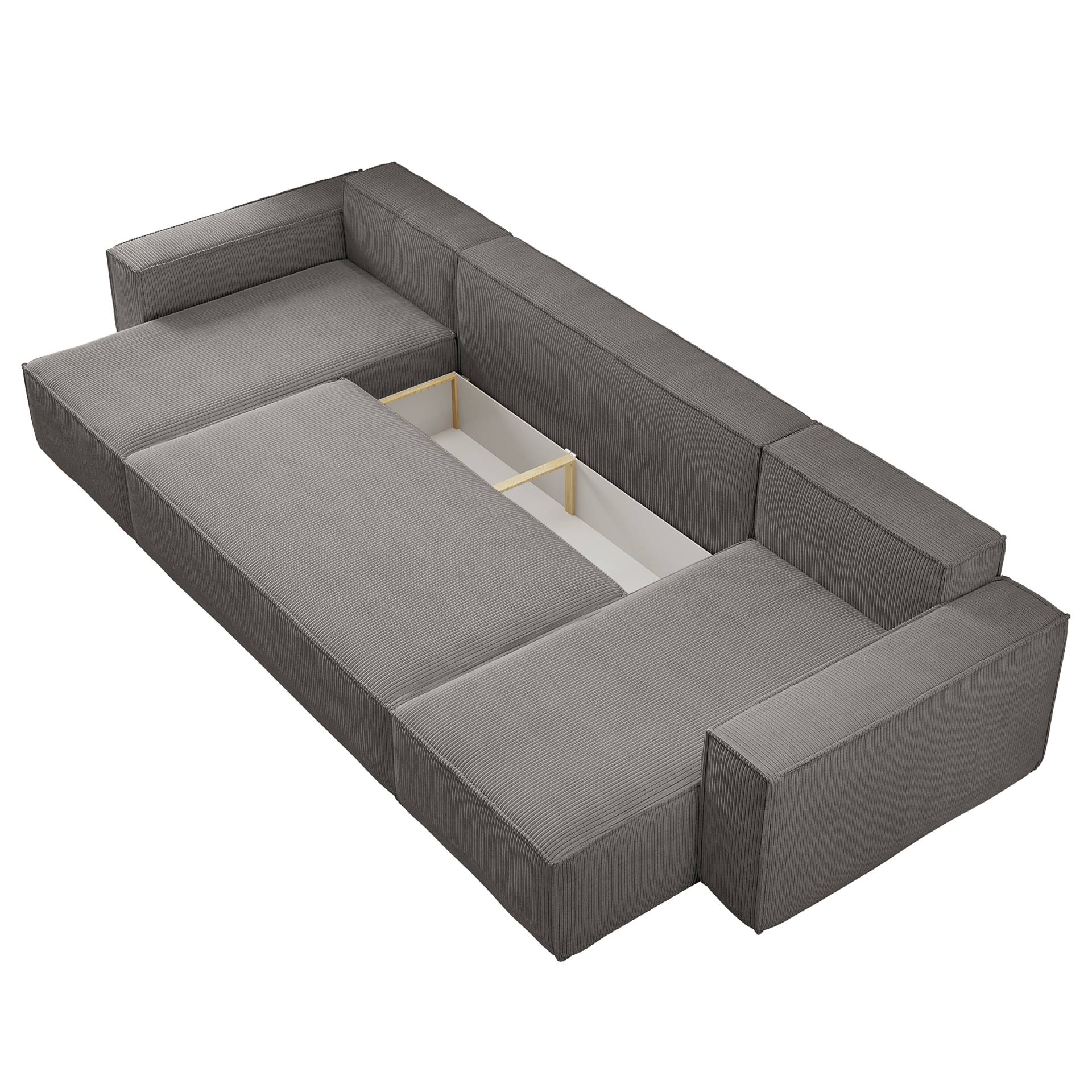 home24 Wohnlandschaft Grau Cordstoff Poppy 312 x 82 x 145cm Longchair beidseitig montierbar Modern home24 Wohnlandschaft Grau Cordstoff Poppy 312 x 82 x 145cm Longchair beidseitig montierbar Modern von home24
