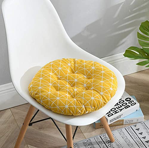 Homeyuser Gepolstertes Sitzkissen für Stuhl, Polsterkissen, rund, für Esszimmer, Garten, Küche, Büro, 2 Stück (Gelb) von homeyuser
