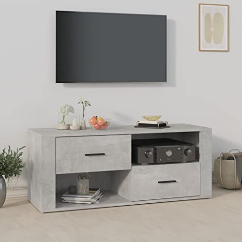 homiuse TV Lowboard Betongrau 100x35x40 cm TV-Schrank TV Board Fernsehschrank Fernsehtisch TV-Schrank TV Kommode Fernseher Schrank TV Schrank Hoch TV-bänke & lowboards TV Cabinet von homiuse