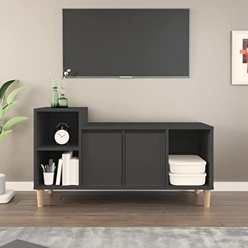 homiuse TV Lowboard Schwarz 100x35x55 cm Holzwerkstoff TV Board Fernsehschrank Fernsehtisch TV-Schrank TV Kommode Fernseher Schrank TV Schrank Hoch TV-bänke & lowboards TV Cabinet von homiuse