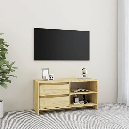 homiuse TV-Schrank TV Lowboard 80x31x39 cm Massivholz Kiefer TV Board Fernsehschrank Fernsehtisch TV Lowboard TV Kommode Fernseher Schrank TV Schrank TV Unterschrank von homiuse