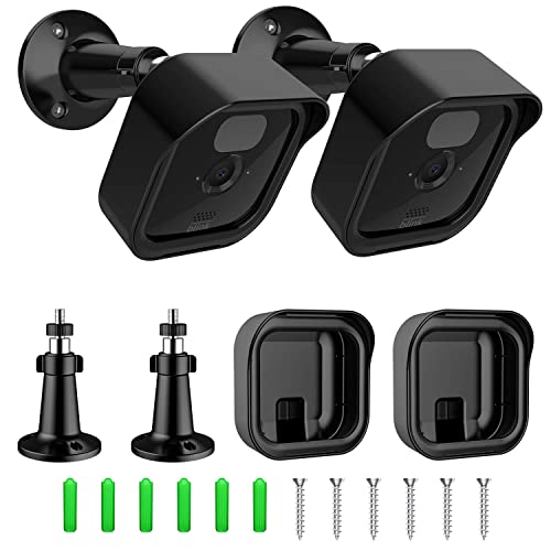 [2 Pack] Blink Outdoor Kamera Wandhalterung Halterung, Blink Kamerahalterung 360° verstellbare Schutzhülle Gehäuse Halterung Standfuß Sockel Zubehör für Blink Kamera System, Schwarz von honecumi