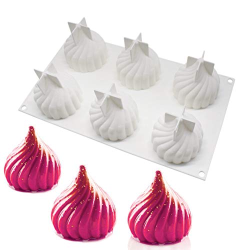 Housesweet 1 pcs 3d Moule en silicone pour décoration de gâteaux Moule à pâtisserie outils mousse au chocolat Moules Moule à gâteau 17cm*30cm*8cm blanc von housesweet