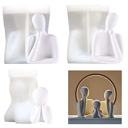 Kerzenform Silikonform Silikon Kerzen Formen 3D Kerzengießformen - Gießen Kunst Menschlichen Körper Kerze Form, DIY-Kerzenform, Gießformen für Festliche Dekorationen, Duftkerze Home Decor, 3Pcs von huit