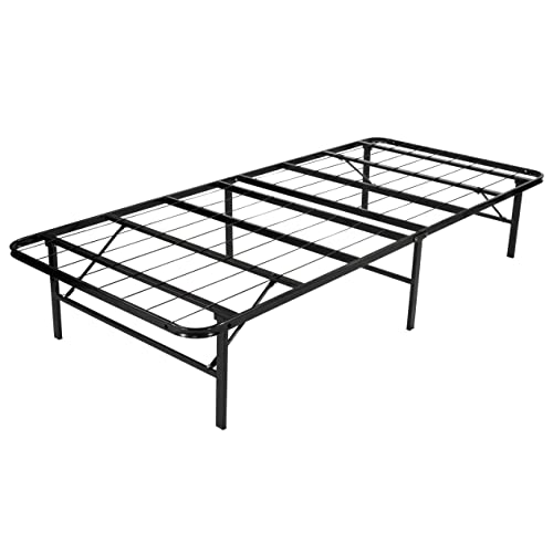 i-flair® 80x200x35,5 cm Klappbares Plattform Bettgestell Faltbett, kein Werkzeug für Montage erforderlich, Saugroboter und Unterbettbewahrung Freundlich, SCHWARZ von i-flair