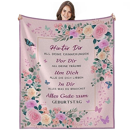 iEvery Geschenke für Frauen Kuscheldecke Geburtstagsgeschenk für Frauen Geburtstagsgeschenk für Beste Freundin Schwester Mama Oma Frauen Geschenk zum Geburtstag Geschenke 150x200 cm von iEvery